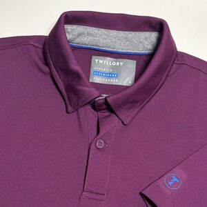 Twillory Athleisure Performance Polo Mens L Plum‎ Purple  Stretch Golf Shirt